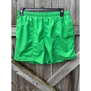 Beach Rays Mens Green Swim Trunks Mesh Lined Zipper Pocket Shorts Size Large